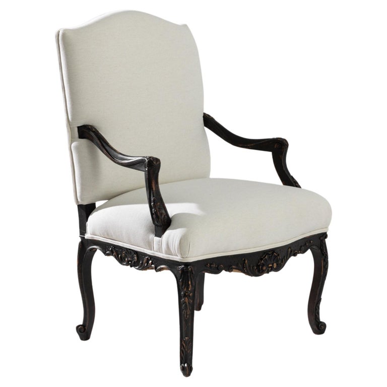 Antique French Provincial Upholstered Armchair For Sale at 1stDibs