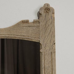 Antique French Provincial Wall Mirror, Bleached Oak, 1920s Design