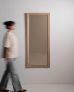Antique French Provincial Wall Mirror, Bleached Oak Frame, 1900s