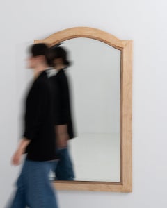 Antique French Provincial Wall Mirror, Bleached Oak Frame, 1900s