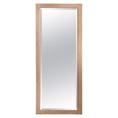 Antique French Provincial Wall Mirror, Bleached Oak Frame, 1900s