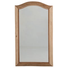 Antique French Provincial Wall Mirror, Bleached Oak Frame, 1900s
