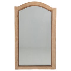 Antique French Provincial Wall Mirror, Bleached Oak Frame, 1900s