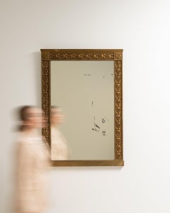 Antique French Provincial Wall Mirror, Gold Gilt Wood Frame, 1900s
