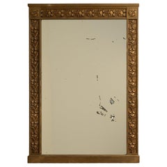 Antique French Provincial Wall Mirror, Gold Gilt Wood Frame, 1900s
