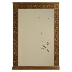 Antique French Provincial Wall Mirror, Gold Gilt Wood Frame, 1900s