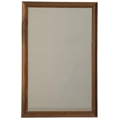 Antique French Provincial Wall Mirror, Honey Oak Frame, 1900s Design