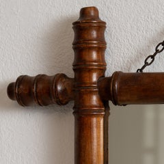 Antique French Provincial Wall Mirror in Walnut Wood, 1900s