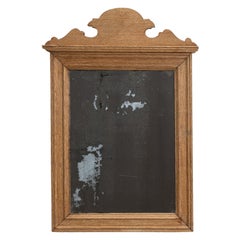 Antique French Provincial Wall Mirror, Natural Oak Frame, 1900s