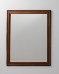 Miroir mural provincial français ancien, cadre en chêne, style du XIXe siècle