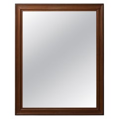 Miroir mural provincial français ancien, cadre en chêne, style du XIXe siècle