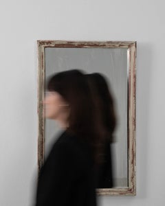 Miroir mural provincial français ancien, cadre rectangulaire, années 1900