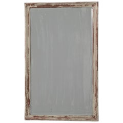 Miroir mural provincial français ancien, cadre rectangulaire, années 1900