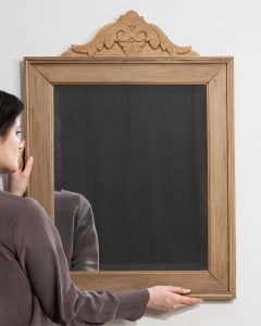 Antique French Provincial Wall Mirror with Carved Oak Frame, 1900s