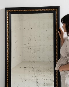 Antique French Provincial Wall Mirror with Gilt Banding, 1900s