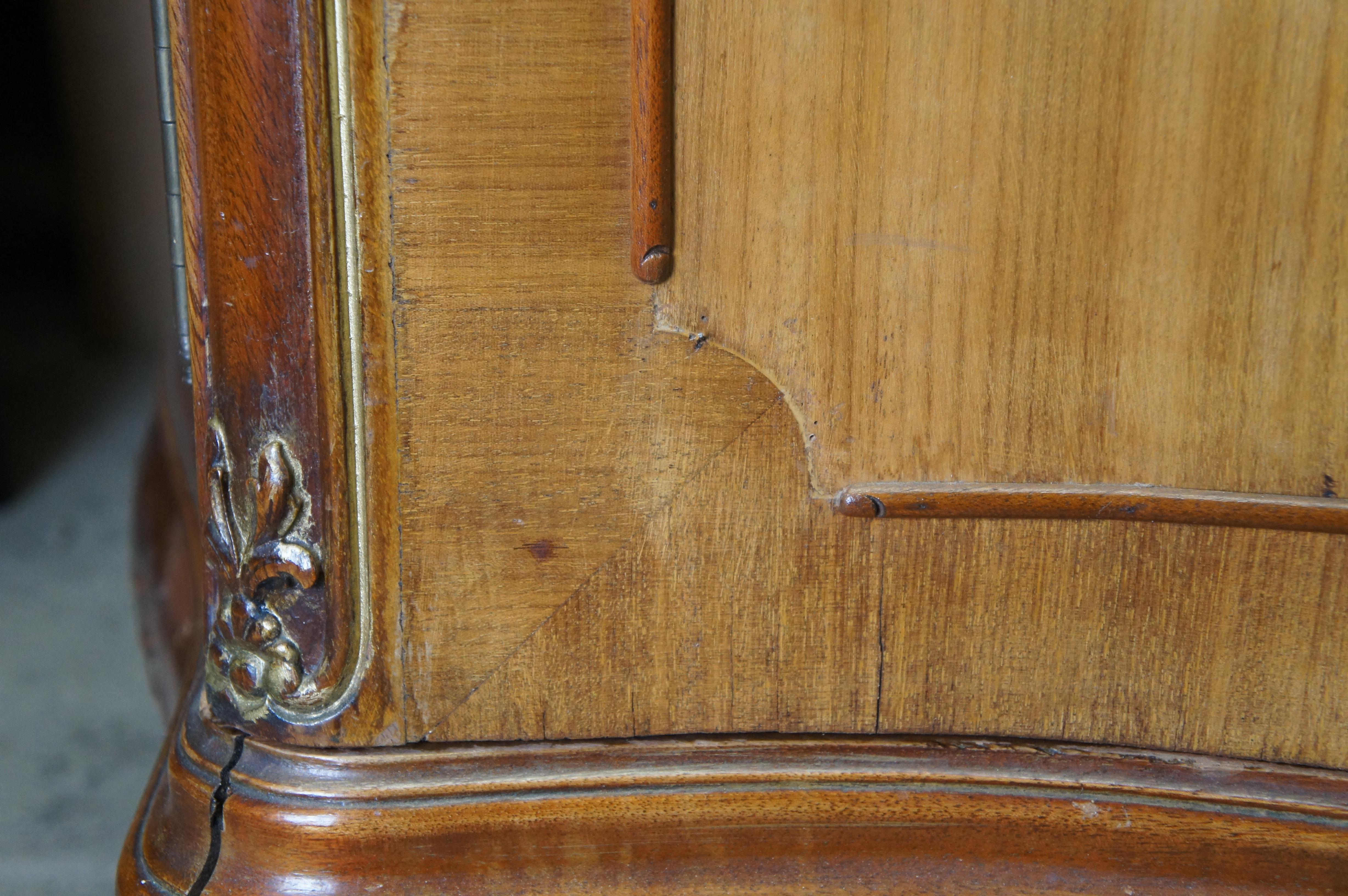 Antique French Provincial Walnut Knockdown Armoire Wardrobe Closet 92