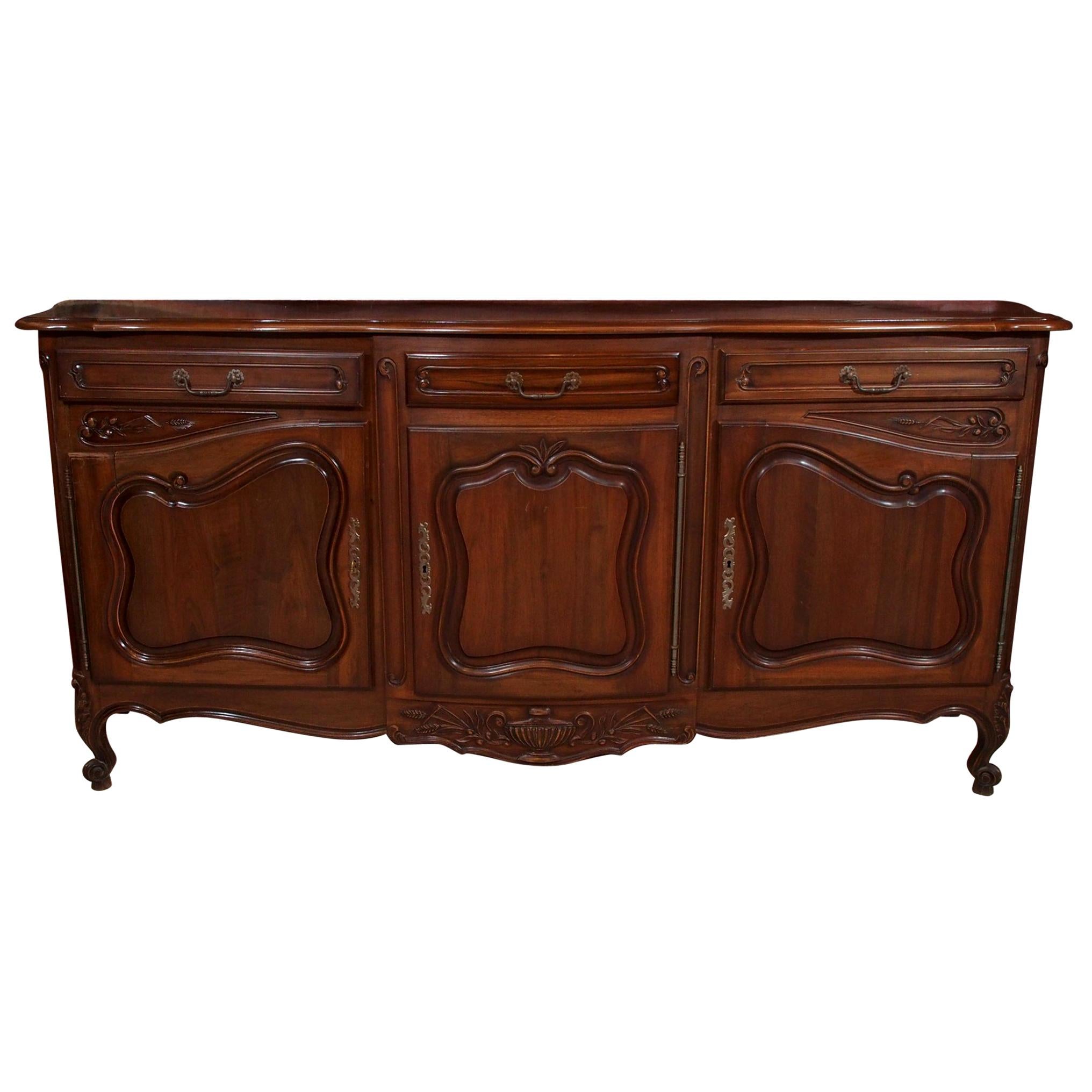 Antique French Provincial Walnut Sideboard, circa 1900 For Sale