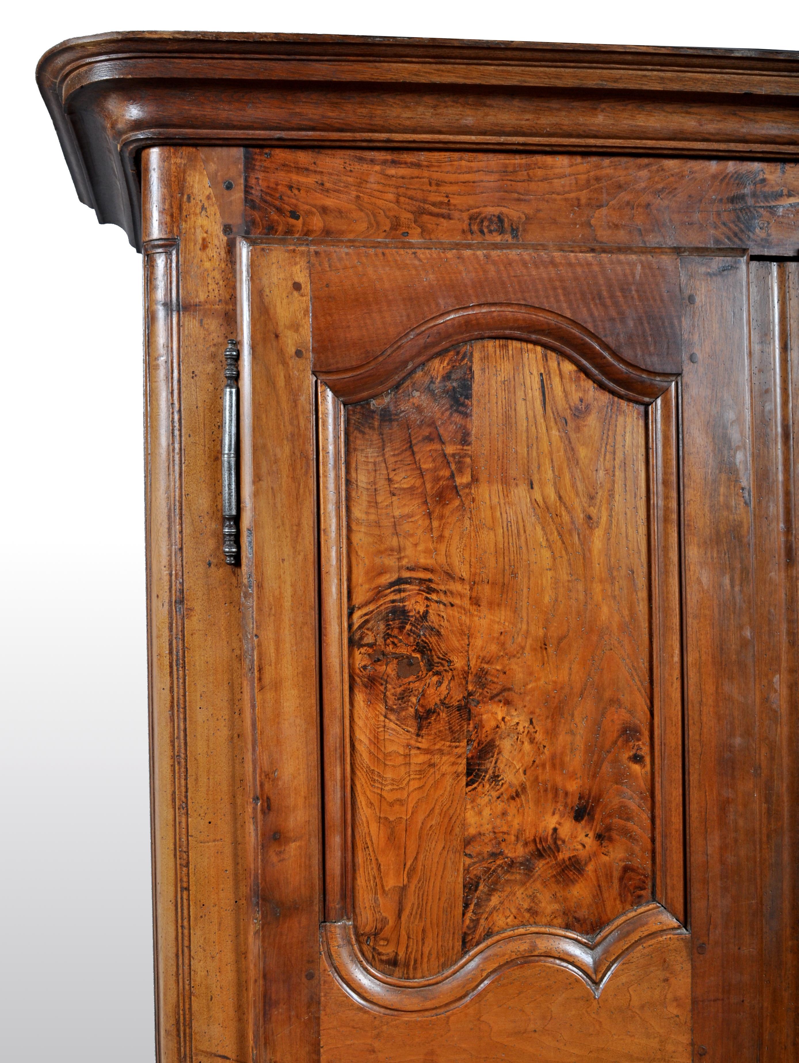 Antique French Provincial Walnut Wedding Armoire, circa 1750 1