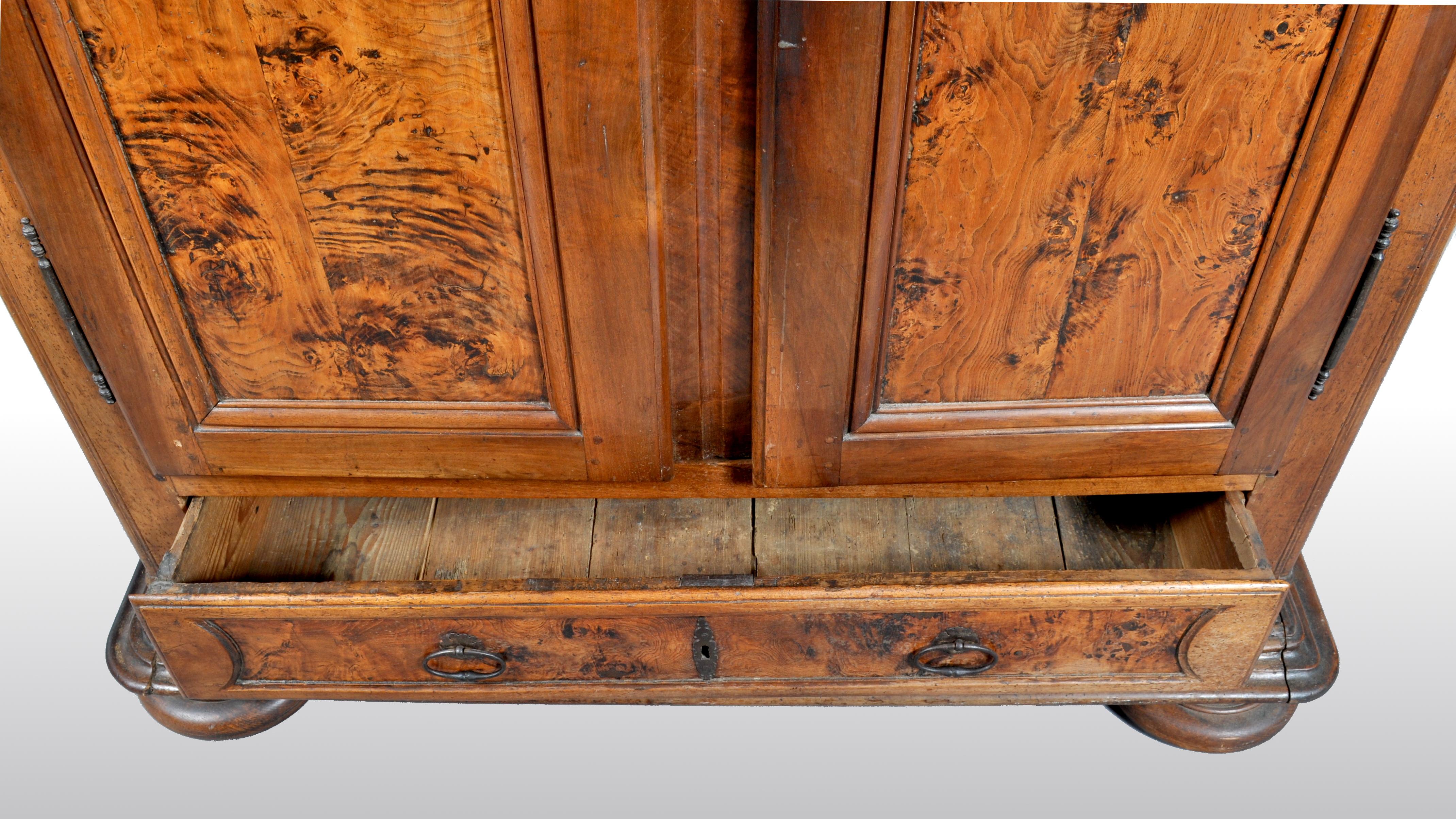 Antique French Provincial Walnut Wedding Armoire, circa 1750 3