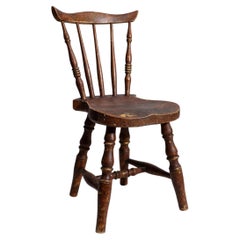 Antique French Provincial Wooden Chair, Aged Bronze Patina, 1900s