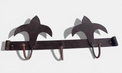 Antique French Provincial Wrought Iron Coat Rack, Early 20th Century