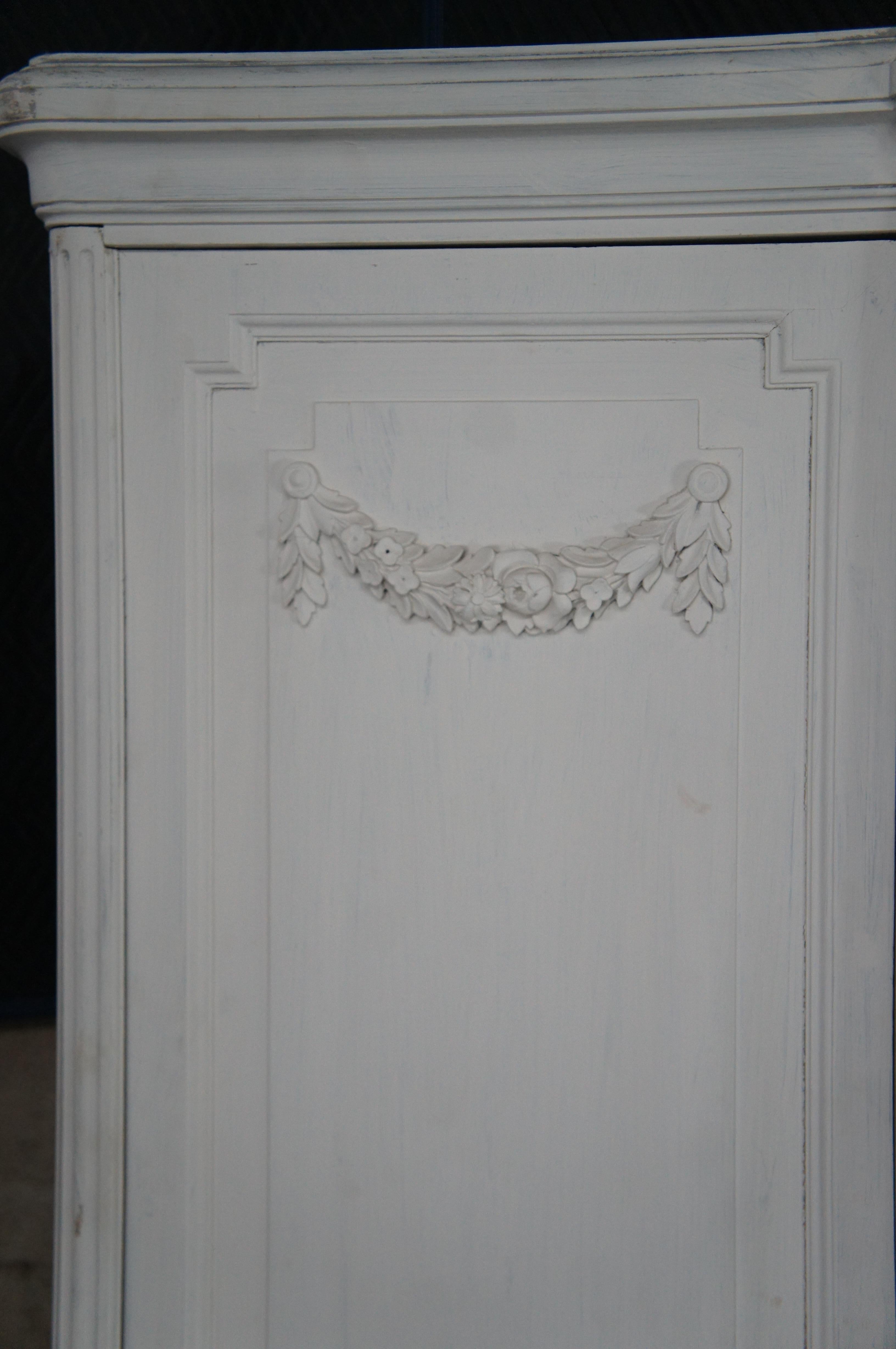 French Provincial Antique French Provinvial Neoclassical Knockdown Mirroed Armoire Wardrobe 89