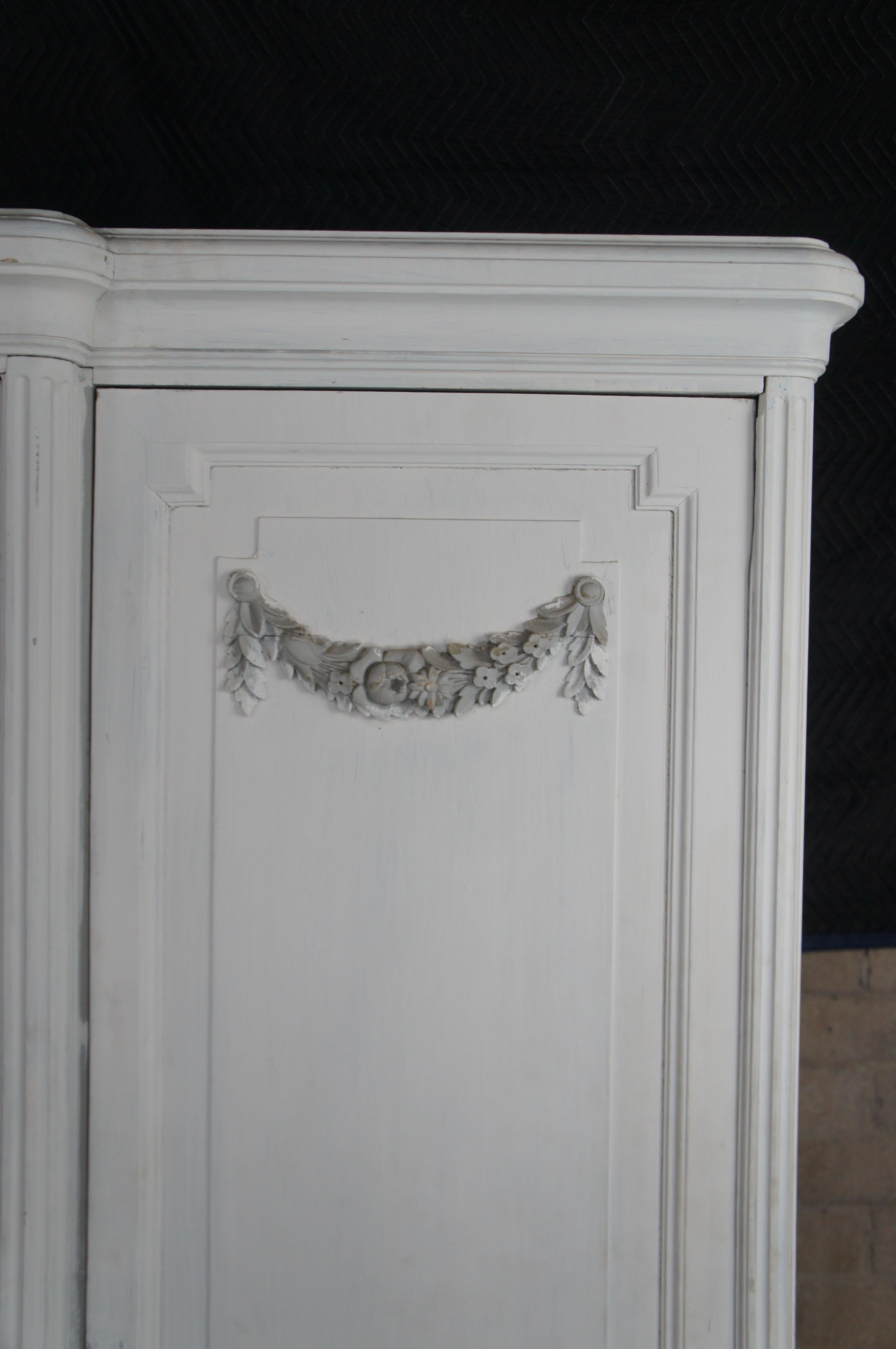 Antique French Provinvial Neoclassical Knockdown Mirroed Armoire Wardrobe 89