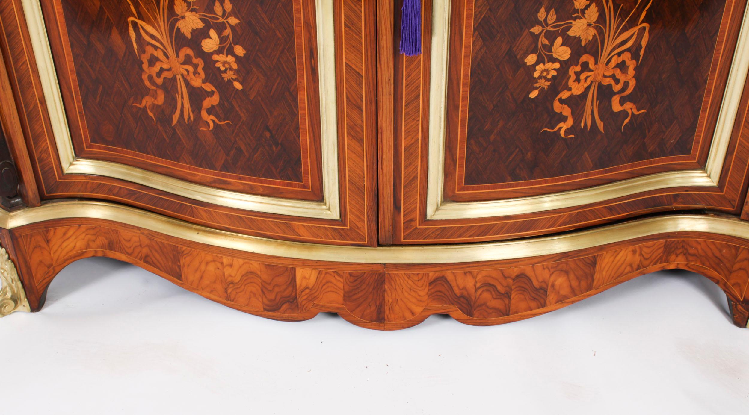 Antique French Purple Heart & Marquetry Side Cabinet 19th C For Sale 8