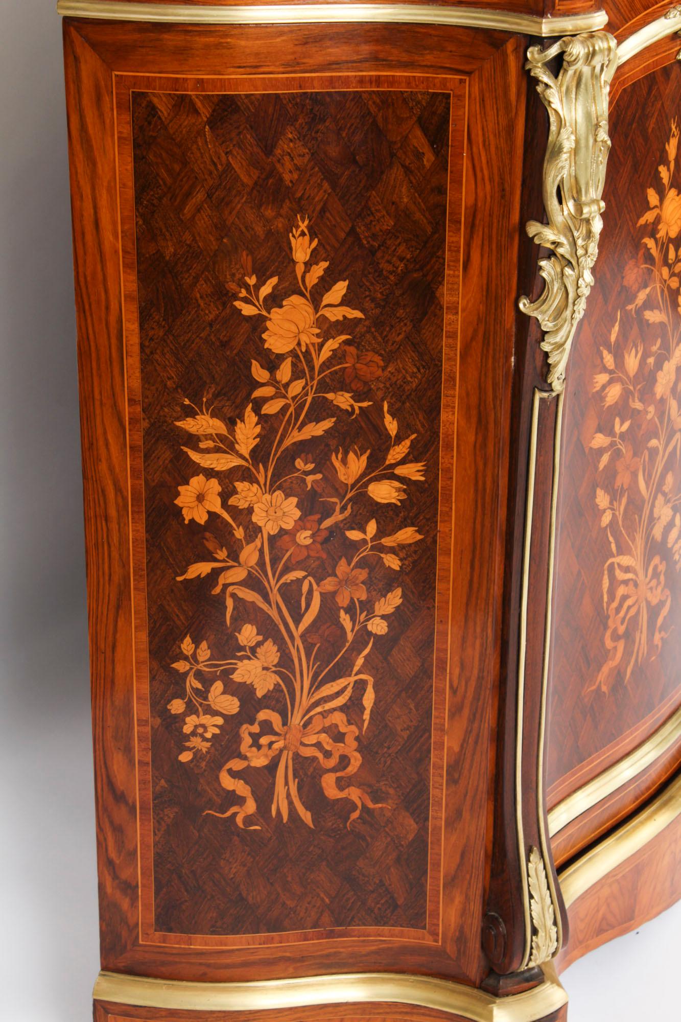 Antique French Purple Heart & Marquetry Side Cabinet 19th C For Sale 15