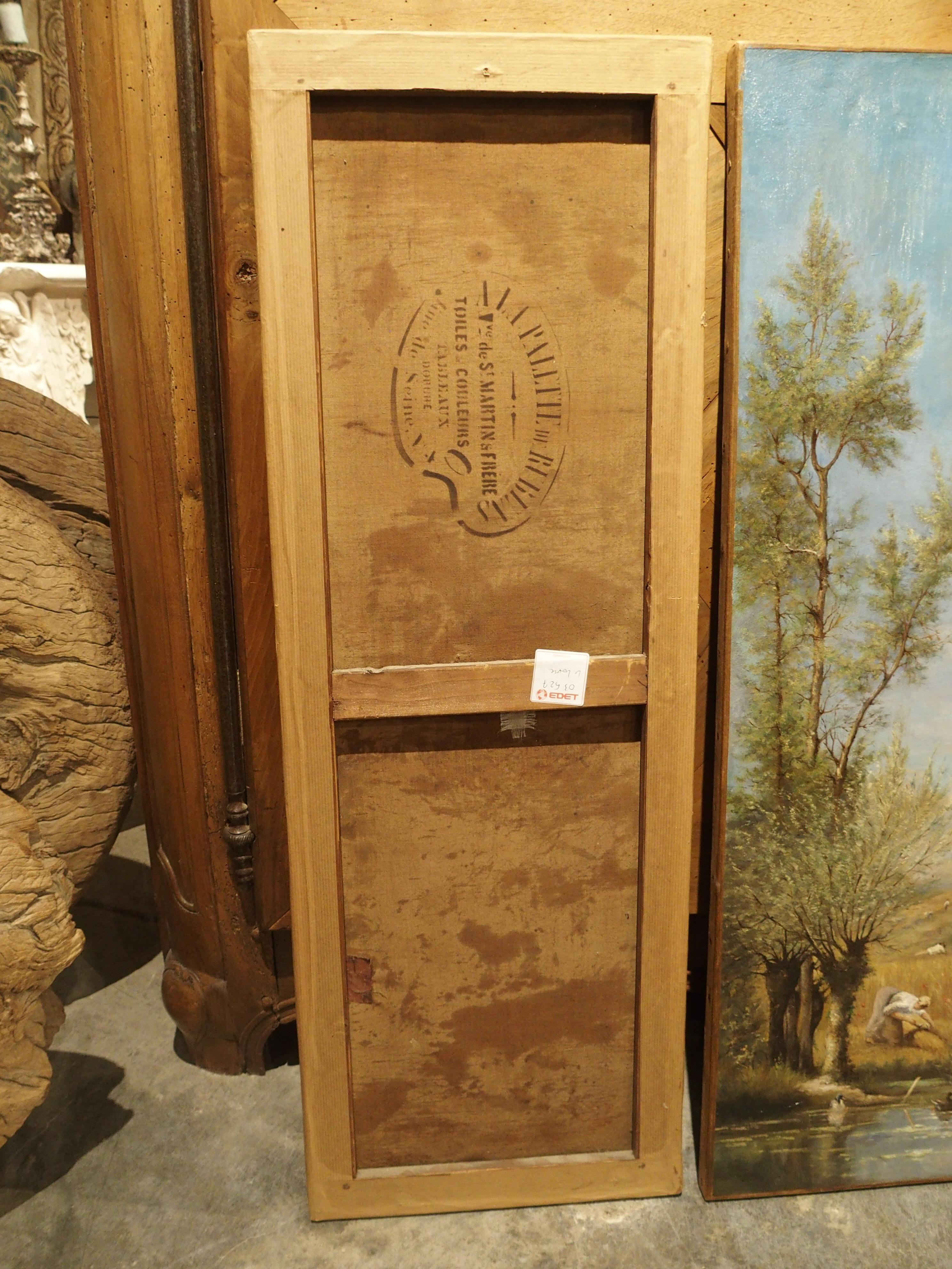 Antique French Quadriptych of the Four Seasons, Oil on Canvas, 19th Century 14