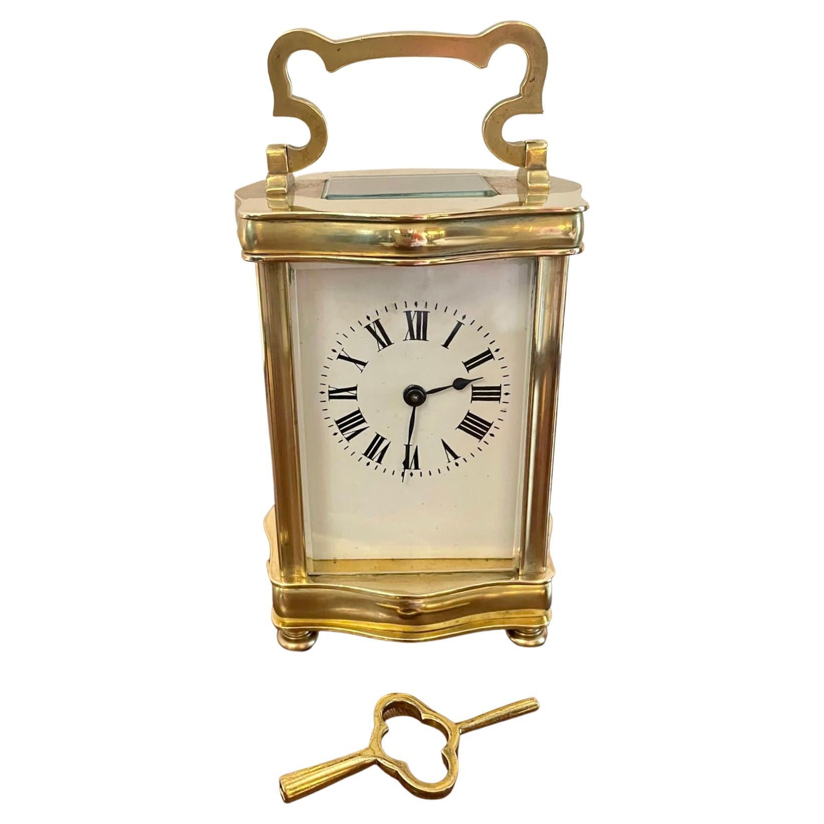 Antique French Quality Brass Carriage Clock