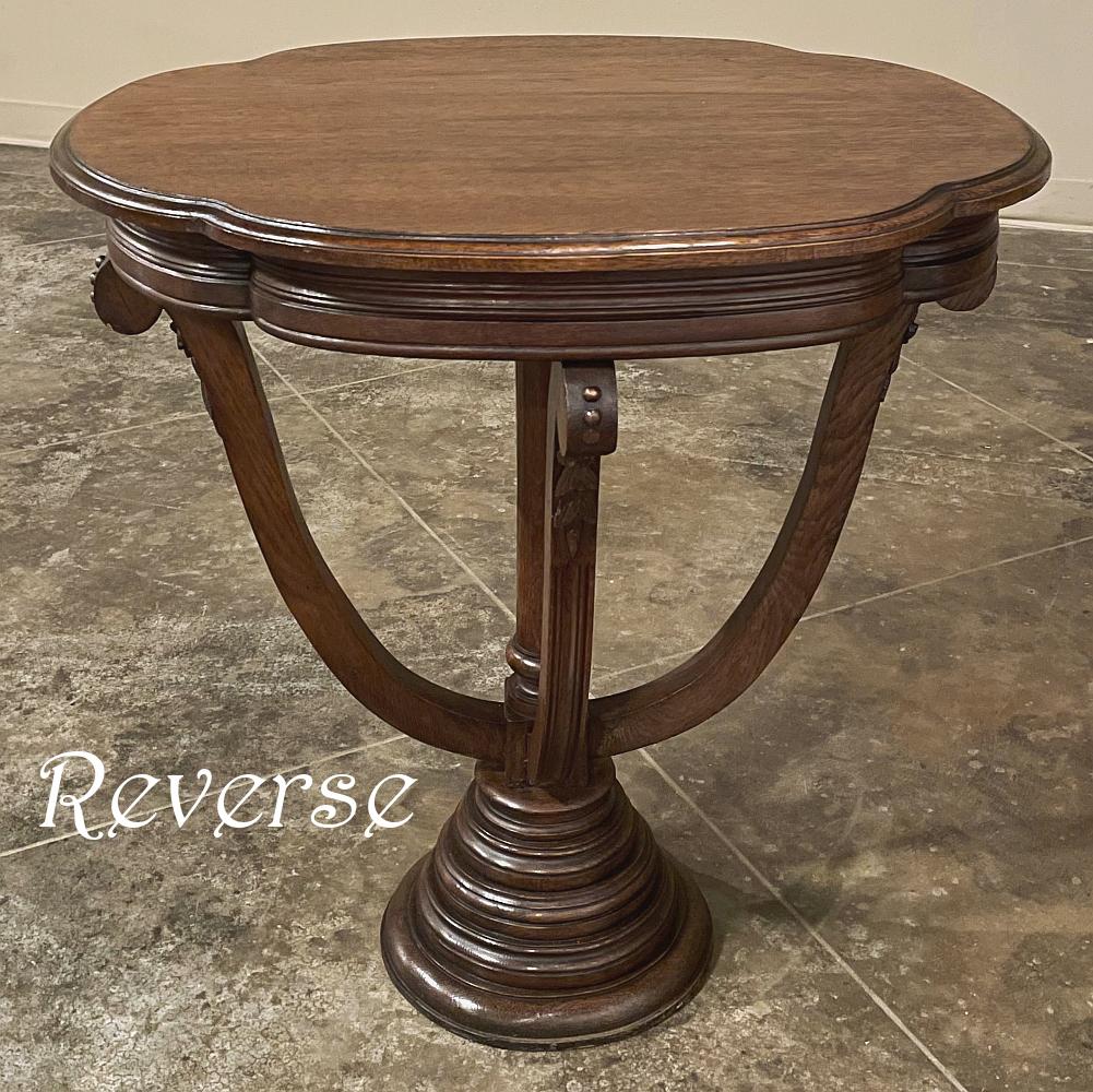 Antique French Quatrefoil Pedestal Table ~ End Table For Sale 5