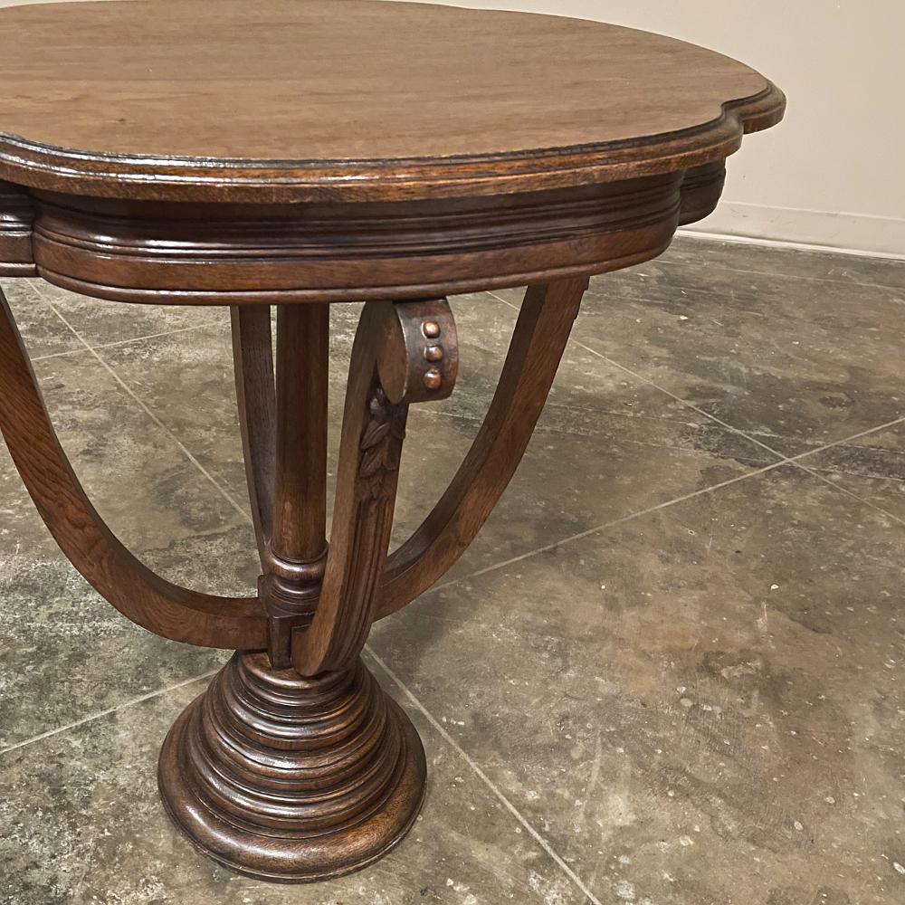 Antique French Quatrefoil Pedestal Table ~ End Table For Sale 2