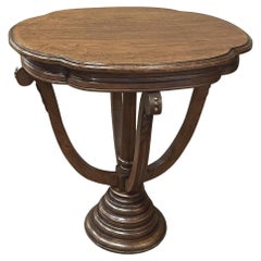 Antique French Quatrefoil Pedestal Table ~ End Table