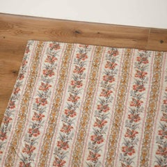 Antique French Quilt with Floral Decoration