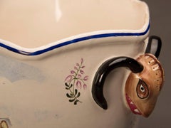 Antique French Quimper Cachepot Planter, France, circa 1890