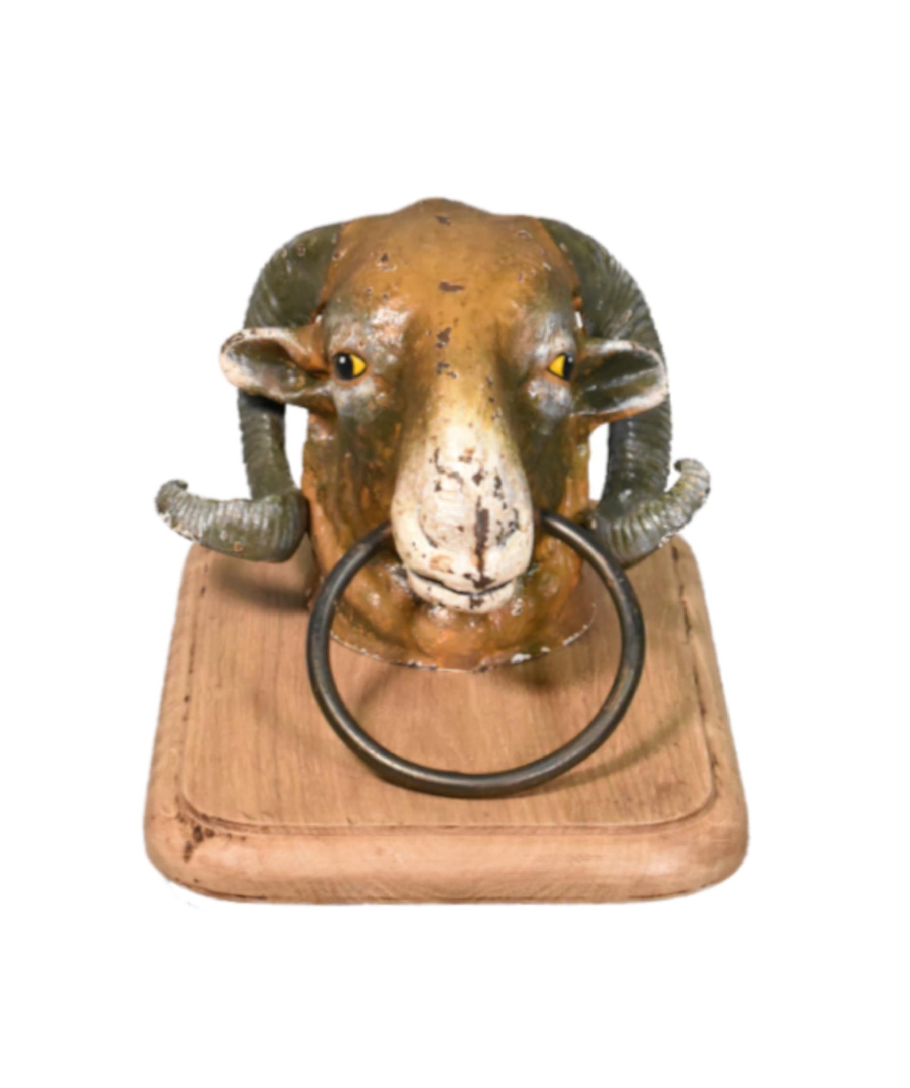 Antique French Ram's Head from Butcher's Shop (19C) For Sale 2