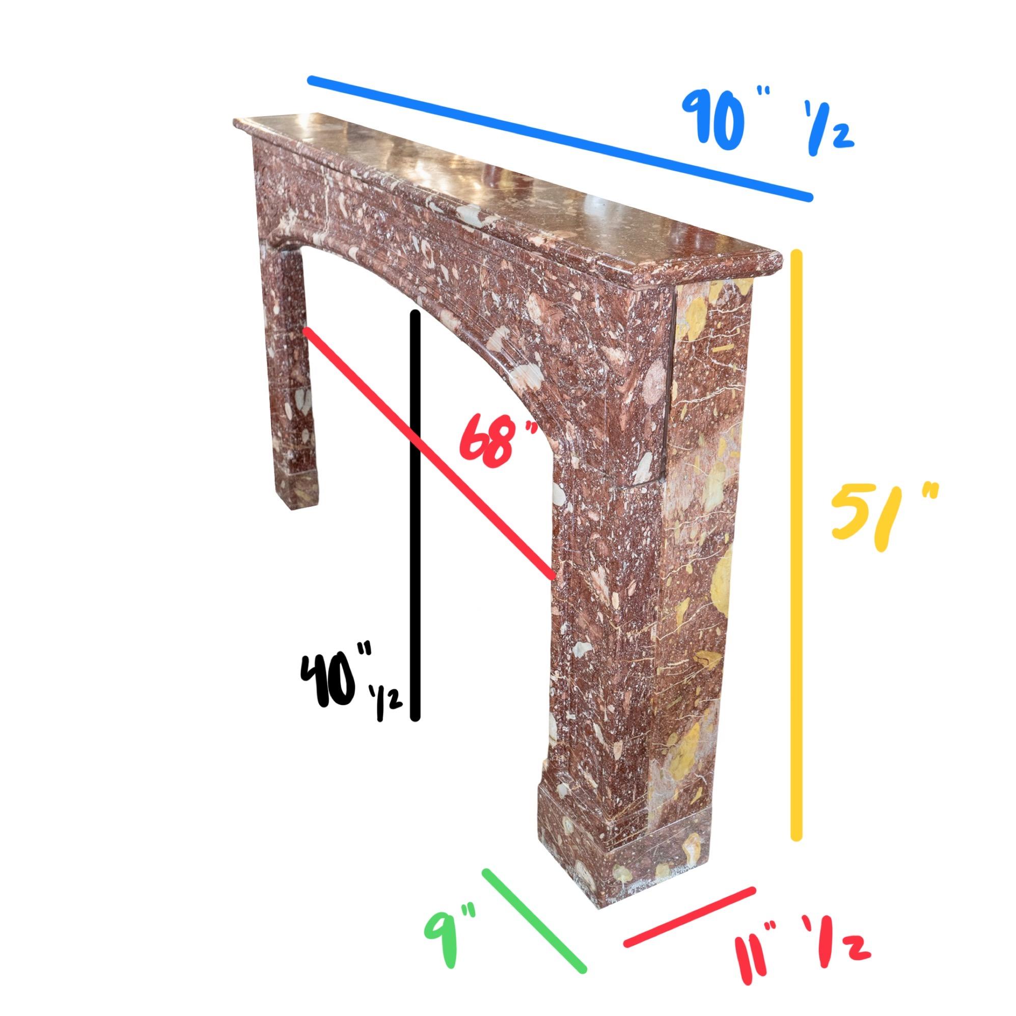 Marmo Antique French Rance Marble Mantel in vendita