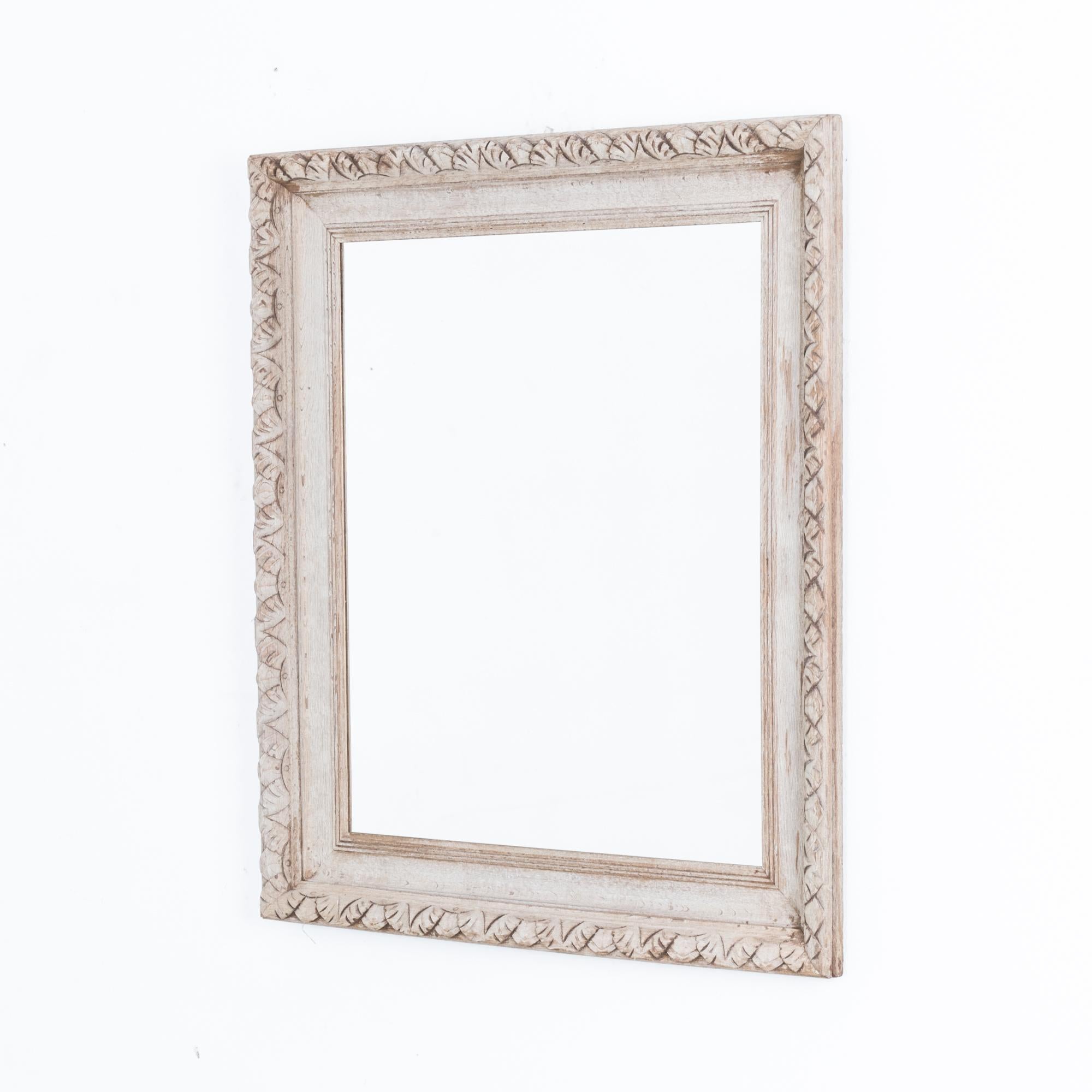 French Provincial Antique French Raw Oak Mirror