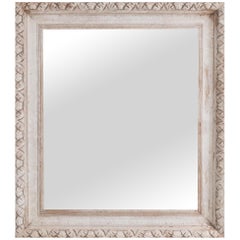 Antique French Raw Oak Mirror