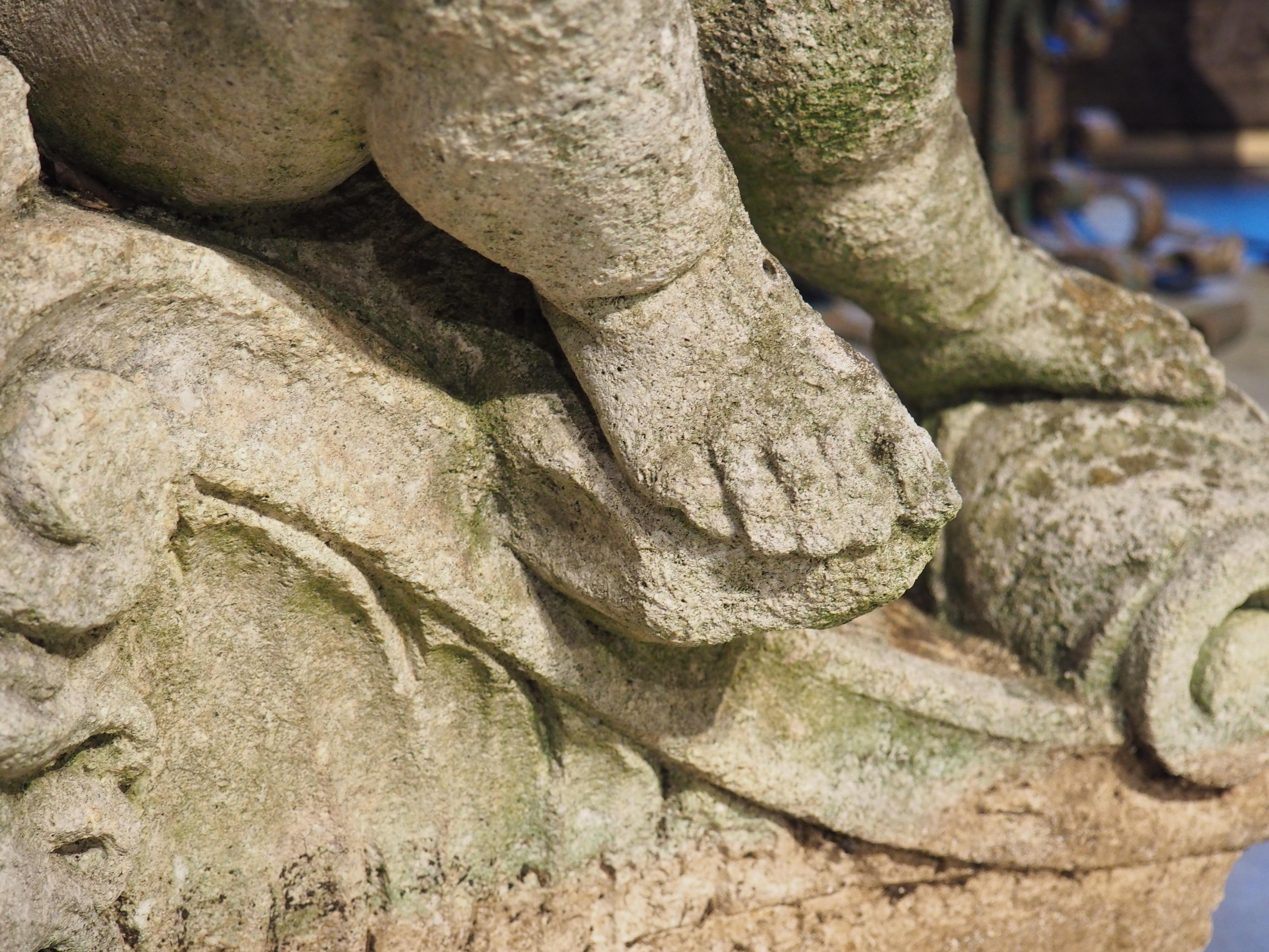 Antique French Reconstituted Stone Fountain Element, Garden Statuary, Circa 1900 For Sale 5
