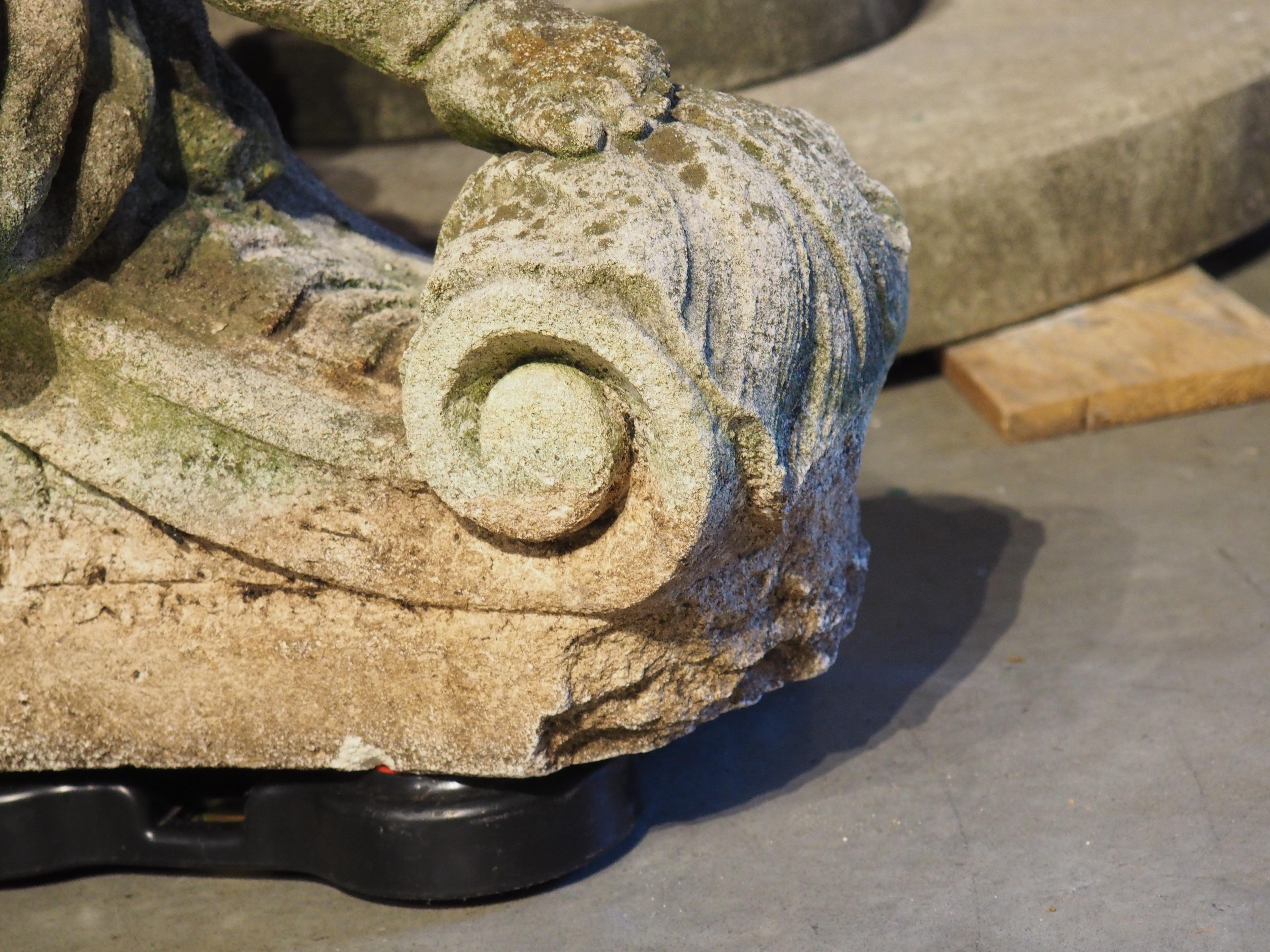 Antique French Reconstituted Stone Fountain Element, Garden Statuary, Circa 1900 For Sale 7