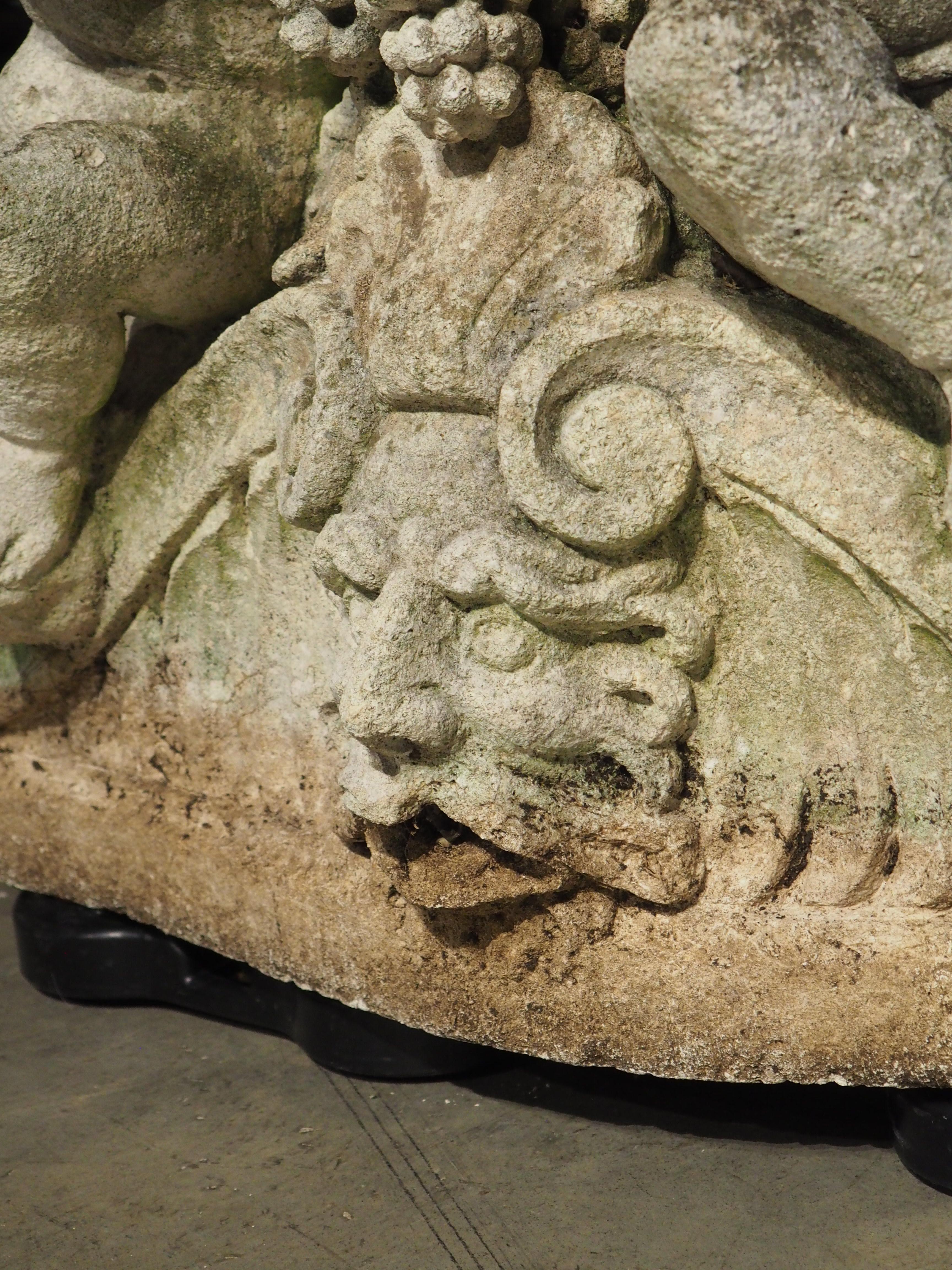 Antique French Reconstituted Stone Fountain Element, Garden Statuary, Circa 1900 For Sale 8