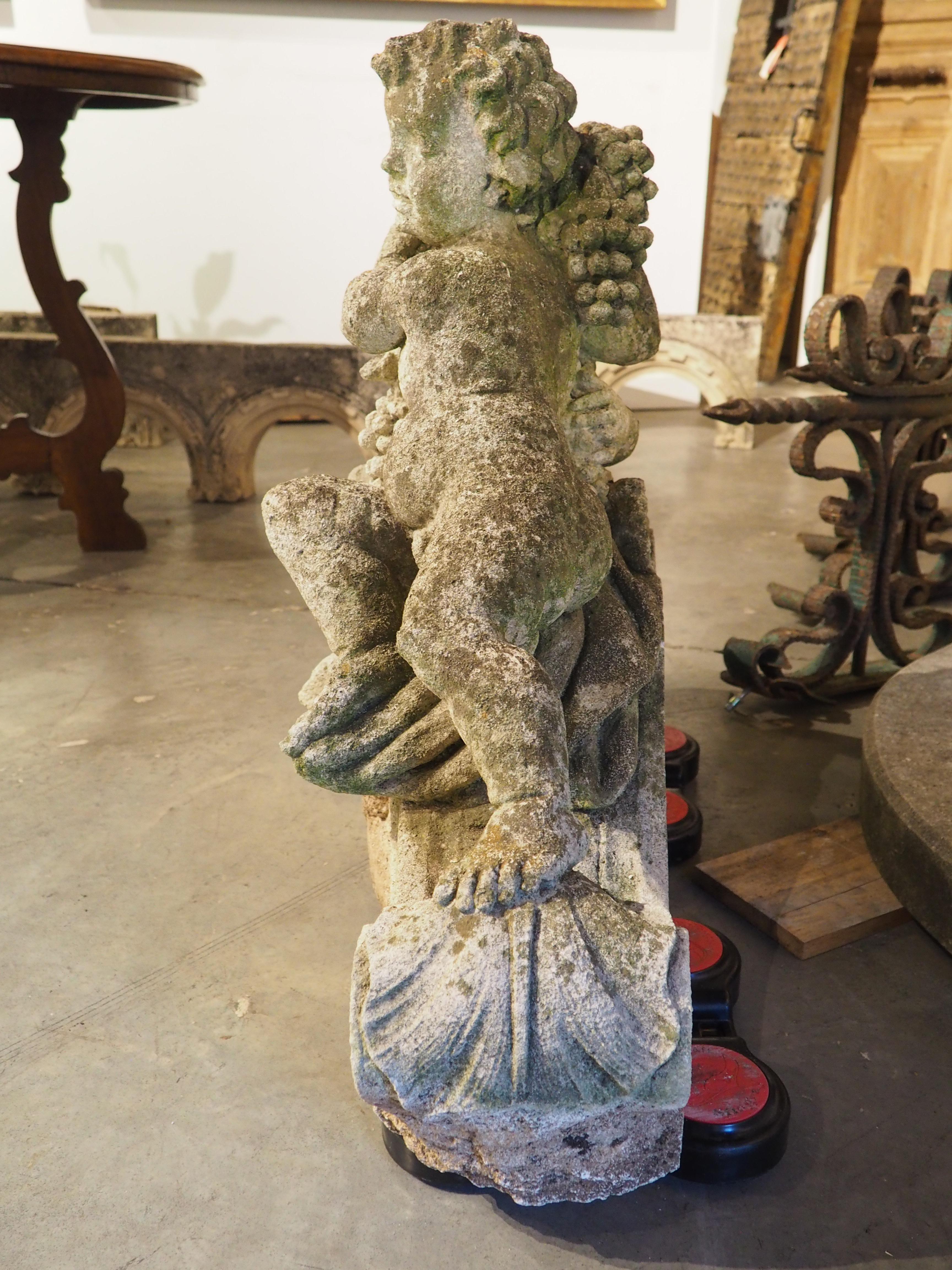 Antique French Reconstituted Stone Fountain Element, Garden Statuary, Circa 1900 For Sale 9
