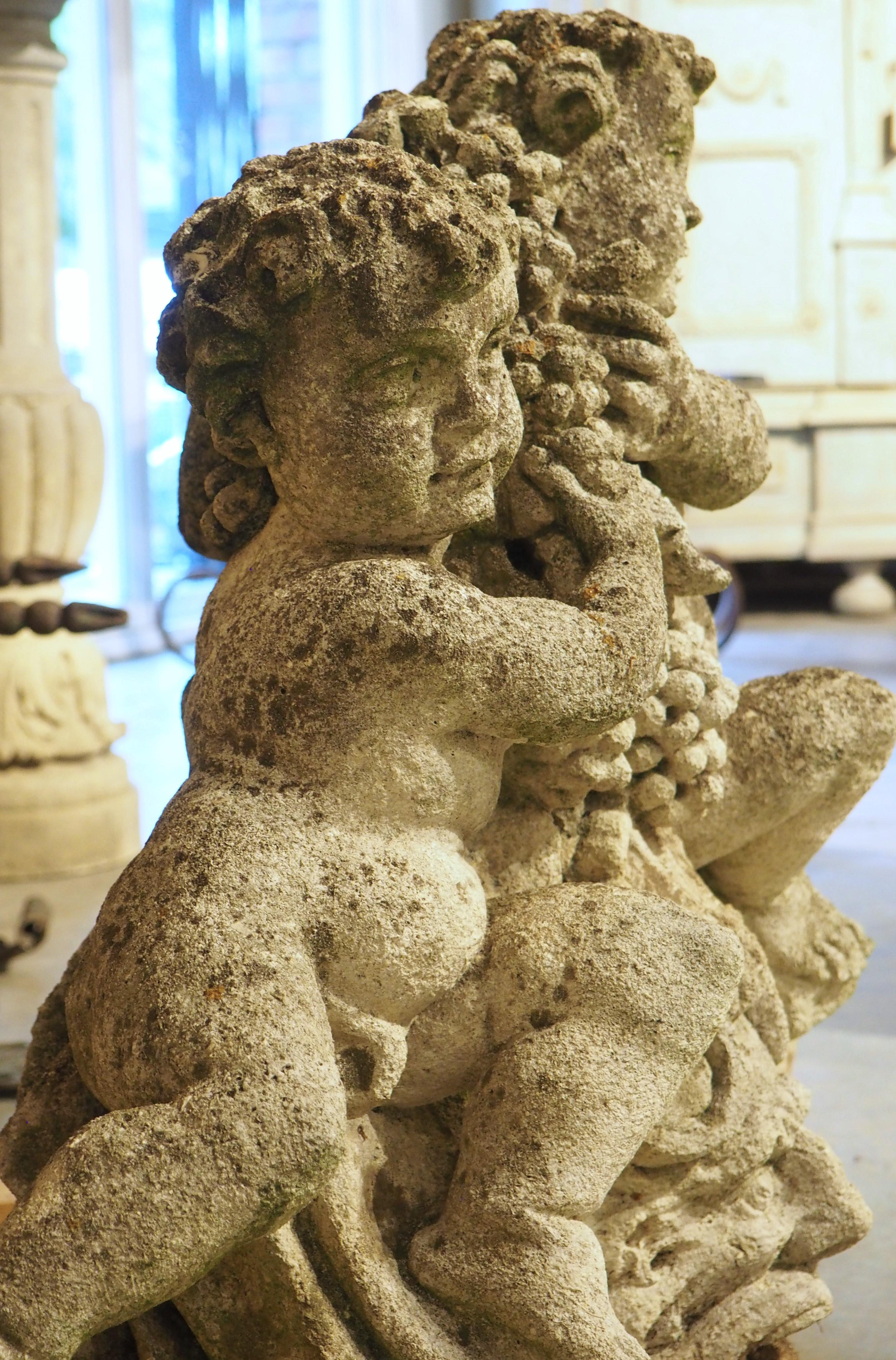 Antique French Reconstituted Stone Fountain Element, Garden Statuary, Circa 1900 For Sale 13