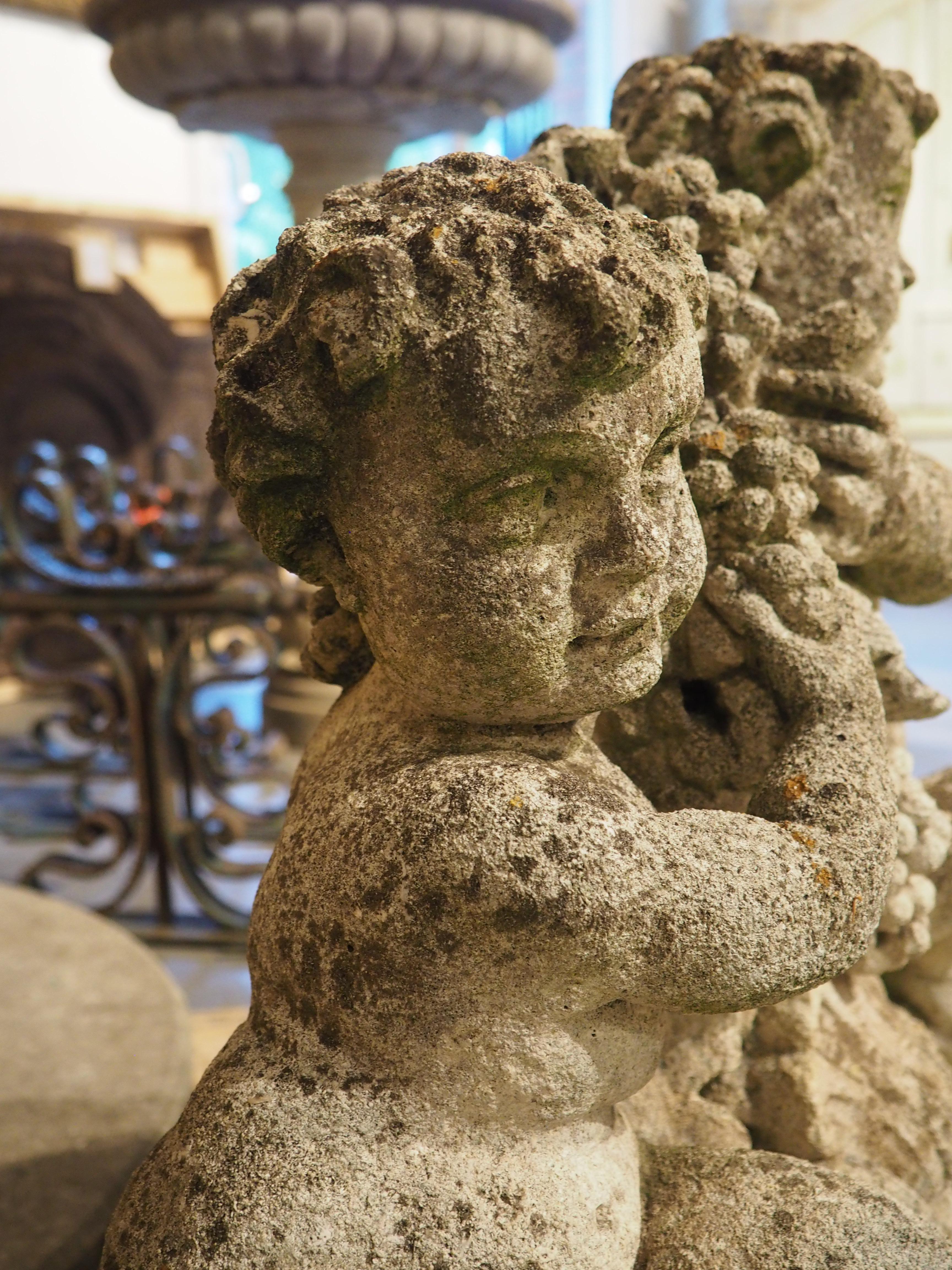Antique French Reconstituted Stone Fountain Element, Garden Statuary, Circa 1900 For Sale 14