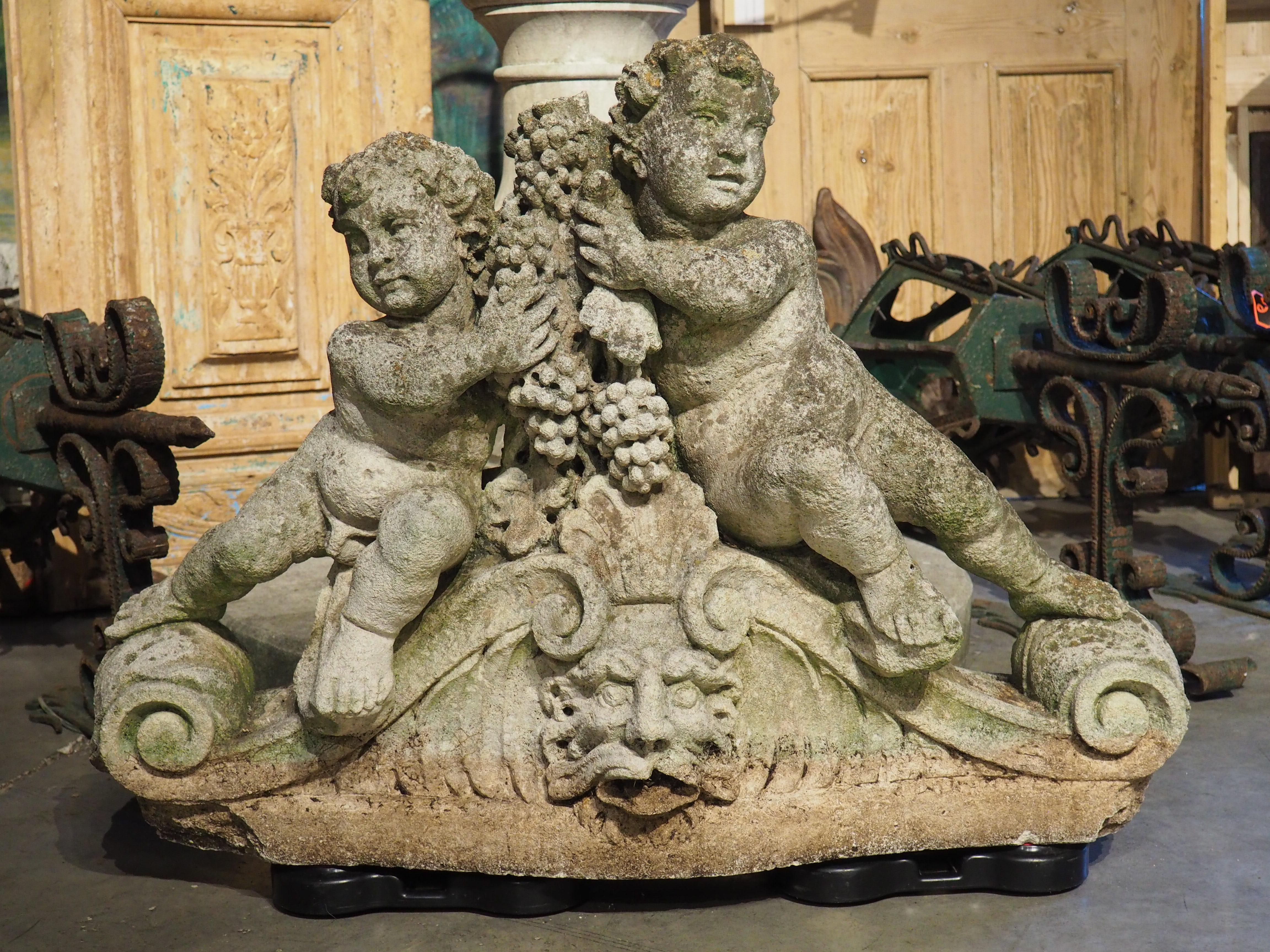 Antique French Reconstituted Stone Fountain Element, Garden Statuary, Circa 1900 For Sale 15