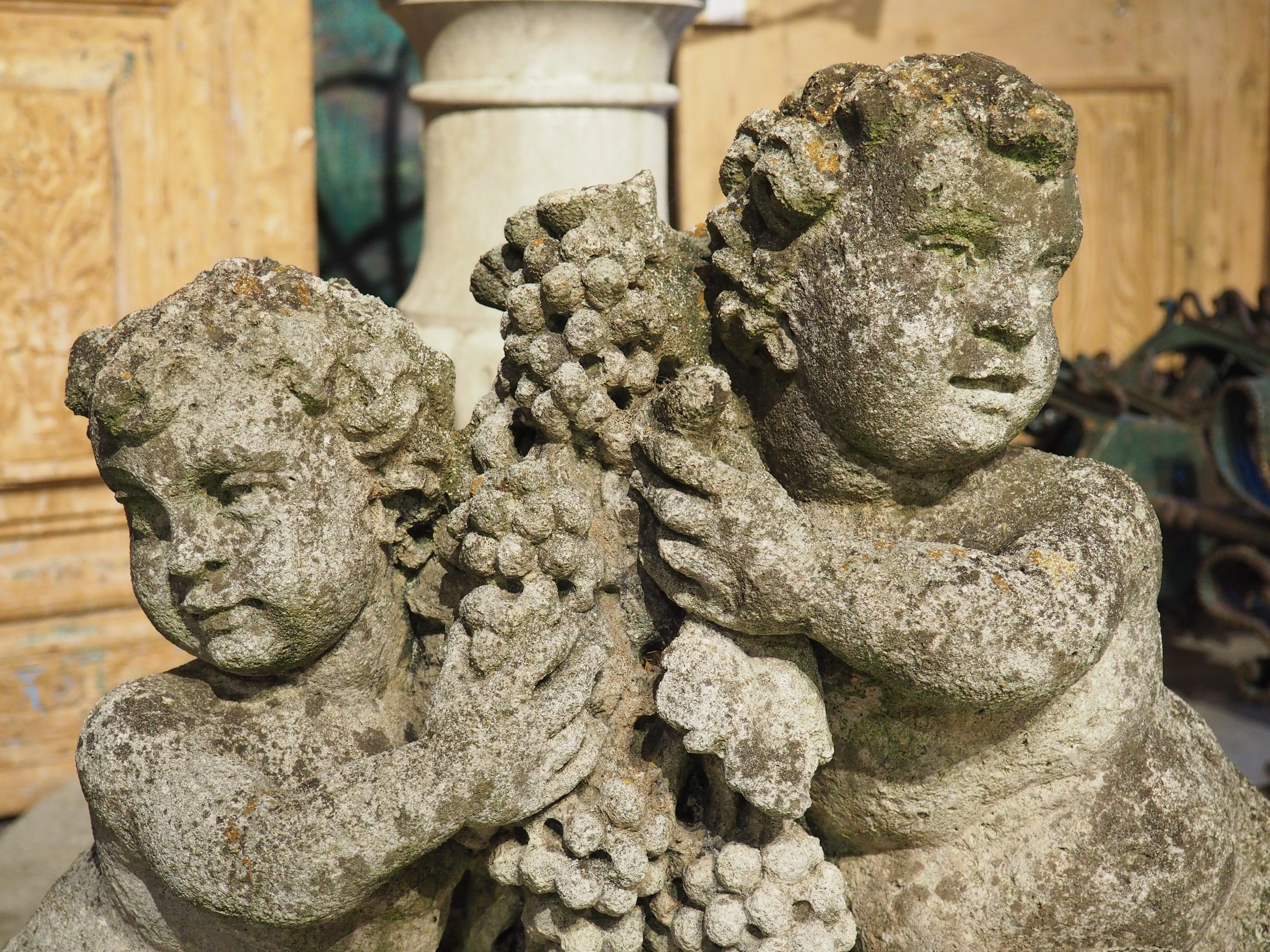 Antique French Reconstituted Stone Fountain Element, Garden Statuary, Circa 1900 In Good Condition For Sale In Dallas, TX