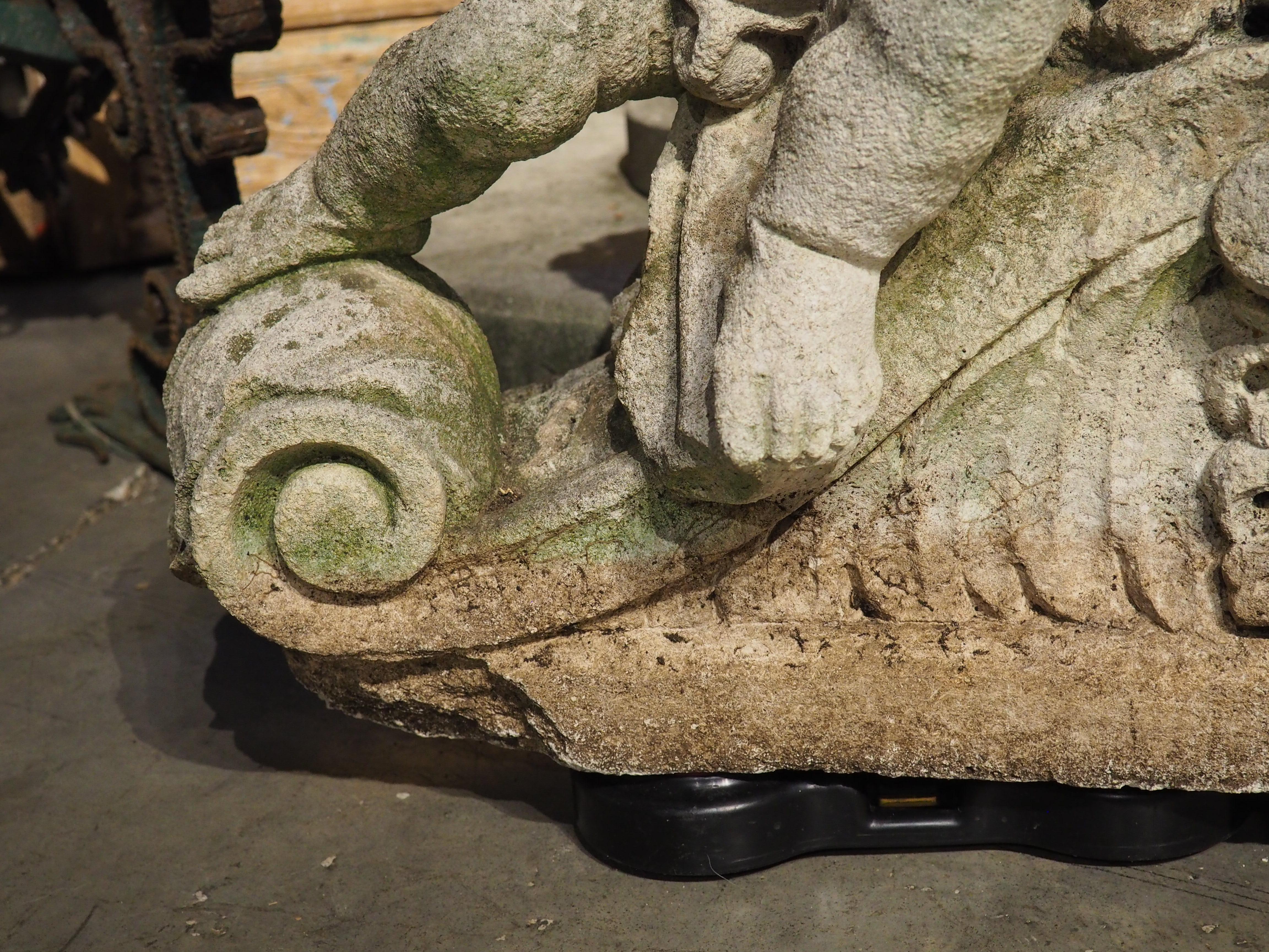 20th Century Antique French Reconstituted Stone Fountain Element, Garden Statuary, Circa 1900 For Sale