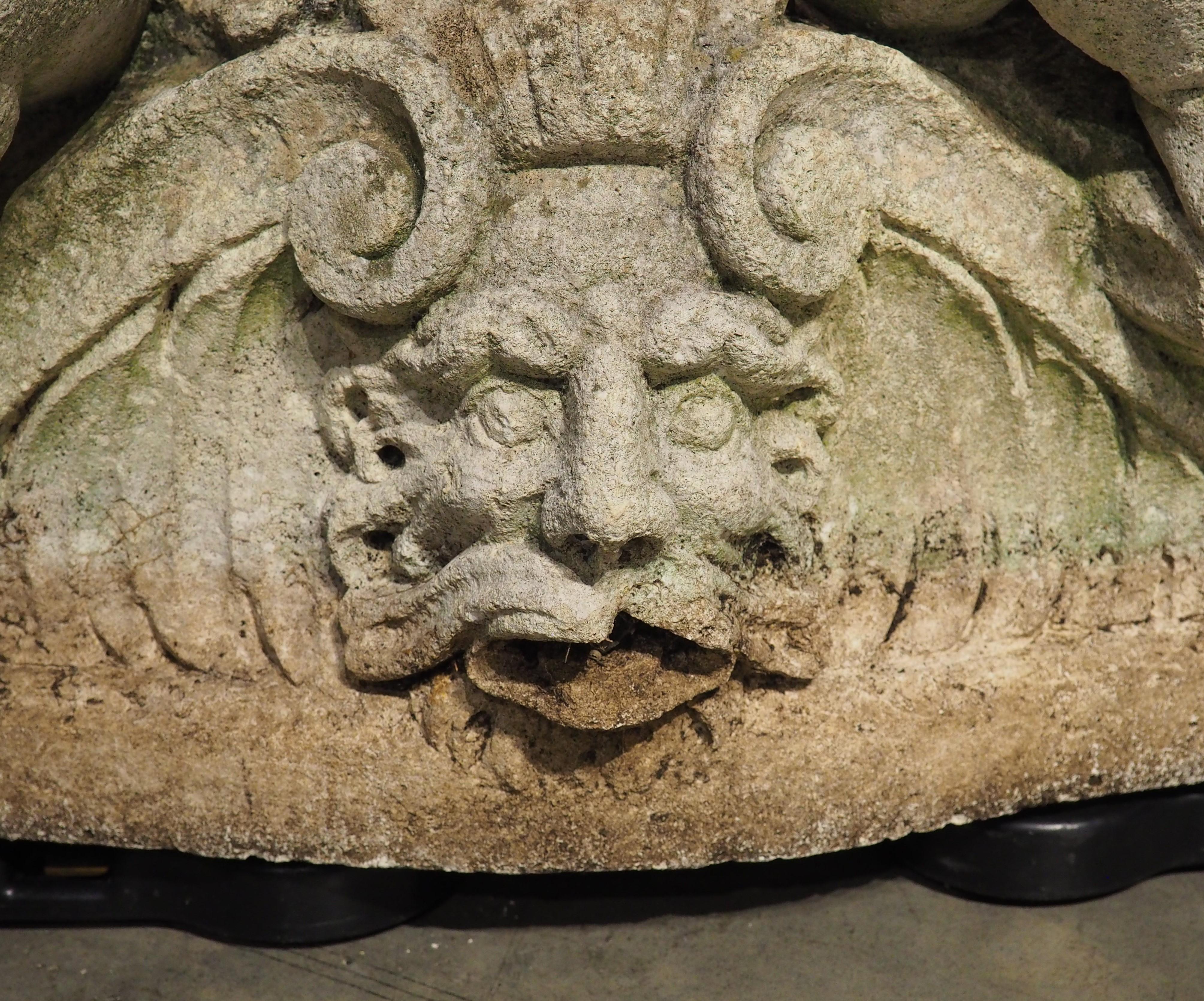 Antique French Reconstituted Stone Fountain Element, Garden Statuary, Circa 1900 For Sale 1